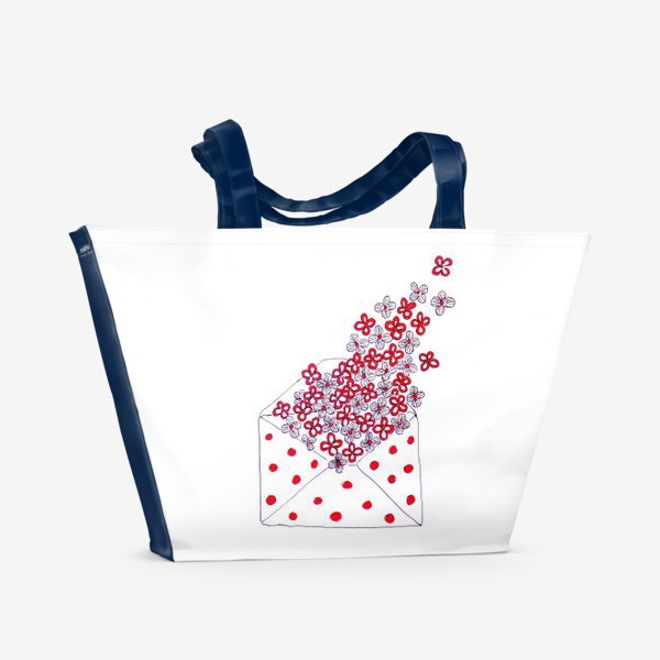 Пляжная сумка «Конверт с цветами»
