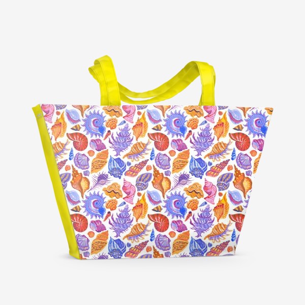 Пляжная сумка «Разноцветные морские ракушки»