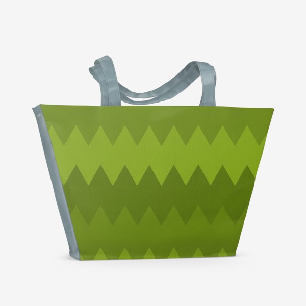 Пляжная сумка «Зеленый новогодний узор»