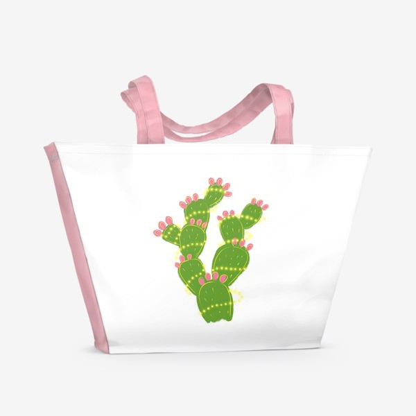 Пляжная сумка «Новогодний кактус »