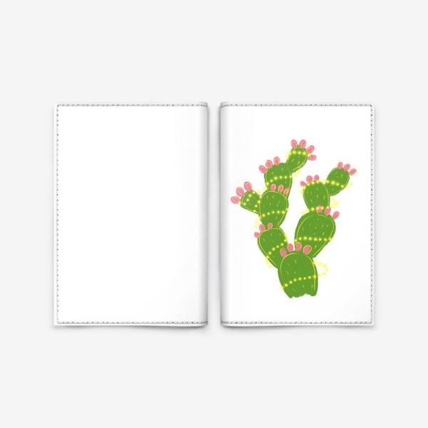Обложка для паспорта «Новогодний кактус »