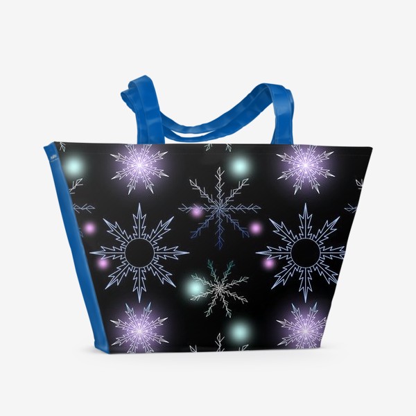 Пляжная сумка «Снежинки в ночном небе»