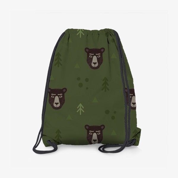 Рюкзак «Медведь в лесу. Мишки и медведи. Суровый медвежонок и ёлки Для охотника»