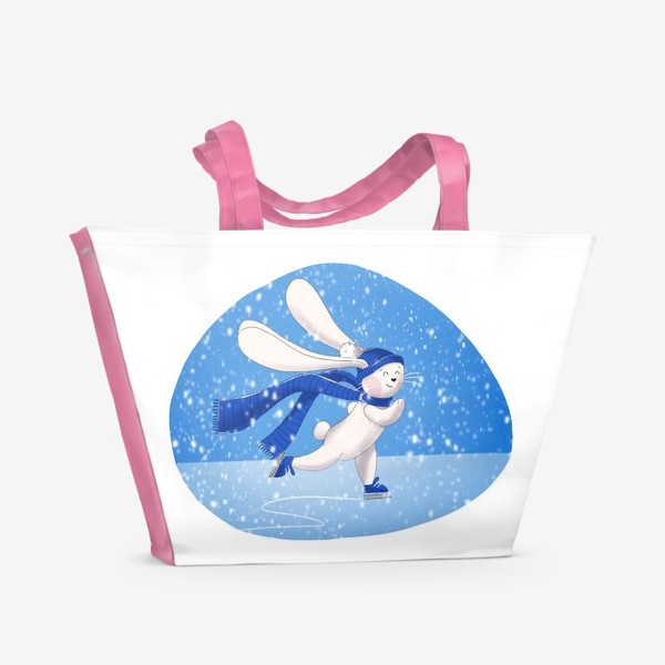 Пляжная сумка «заяц на коньках»