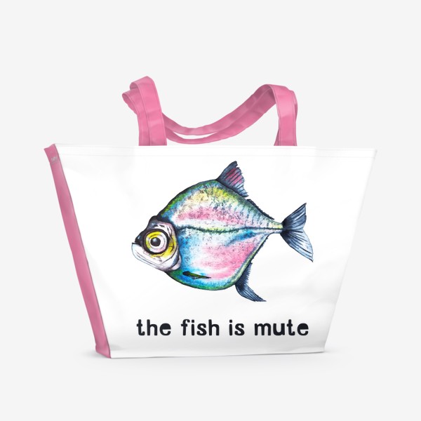 Пляжная сумка &laquo;The fish is mute Рыба нема&raquo;