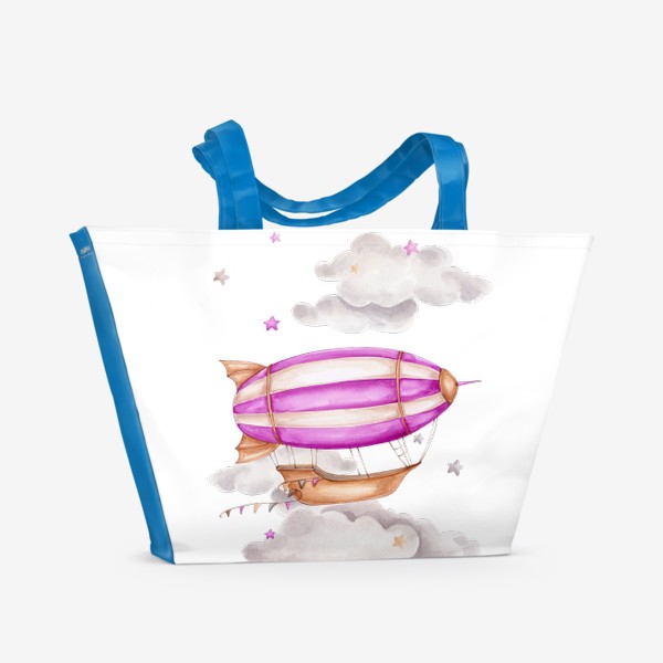 Пляжная сумка «Фиолетовый дирижабль»