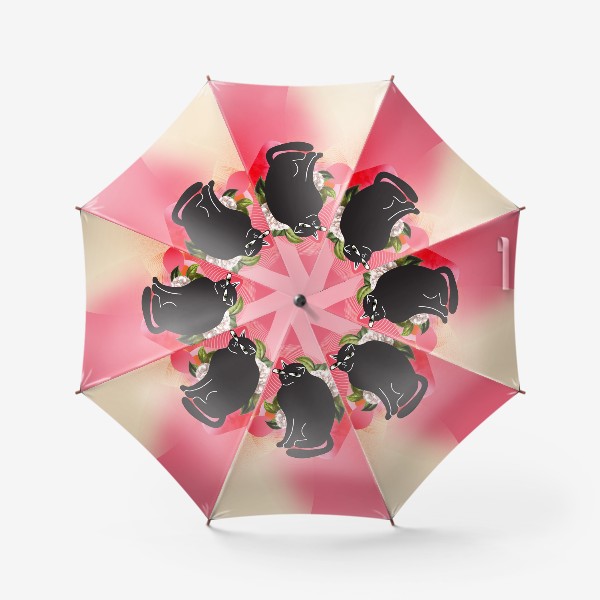 Зонт «Задумчивый котик в саду»