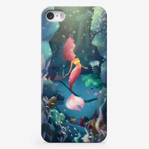Чехол iPhone «Русалочка и подводный мир»