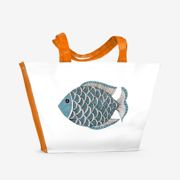 Пляжная сумка &laquo;Графика "рыба"&raquo;