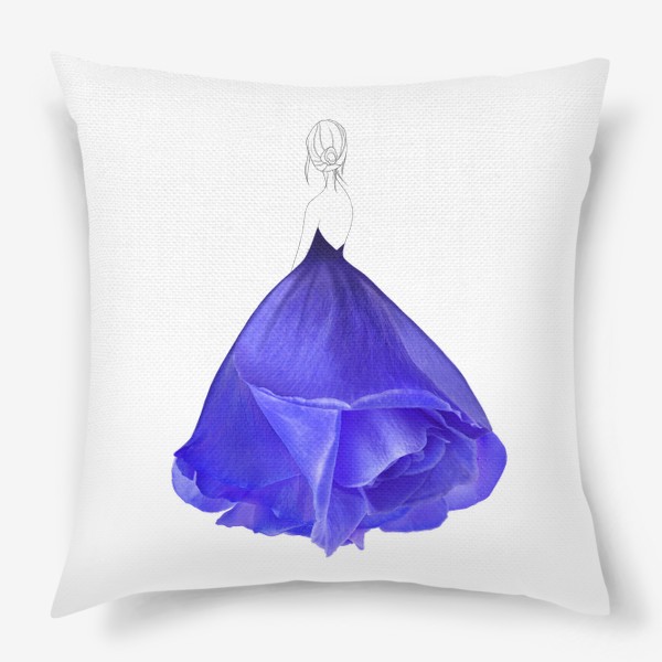 Подушка «Модная голубая роза»