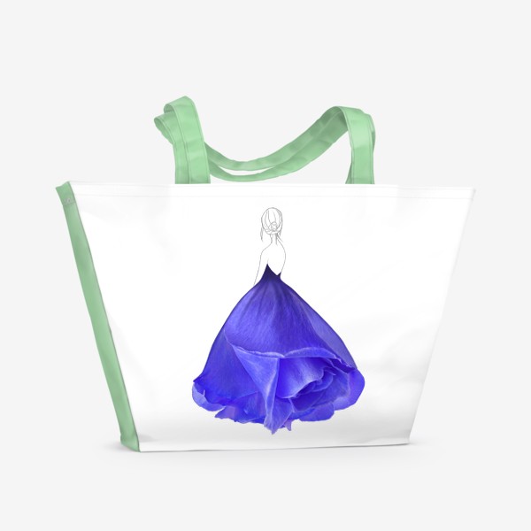 Пляжная сумка «Модная голубая роза»