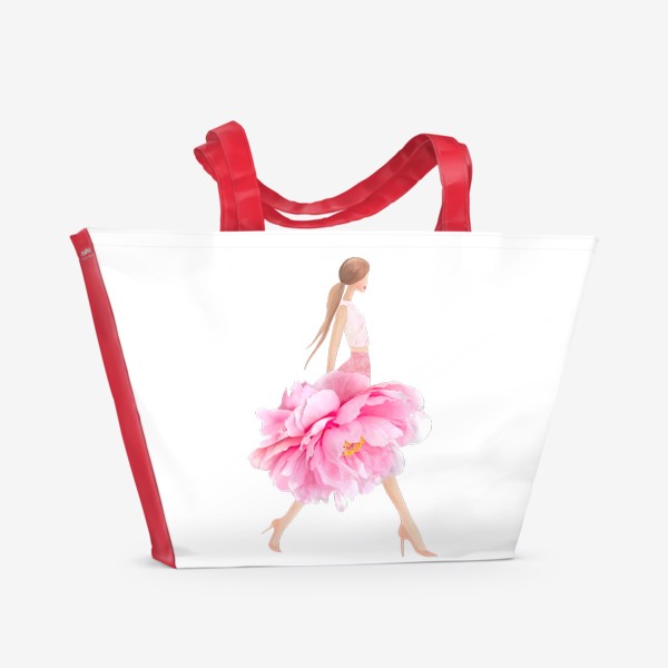 Пляжная сумка «Модный пион»
