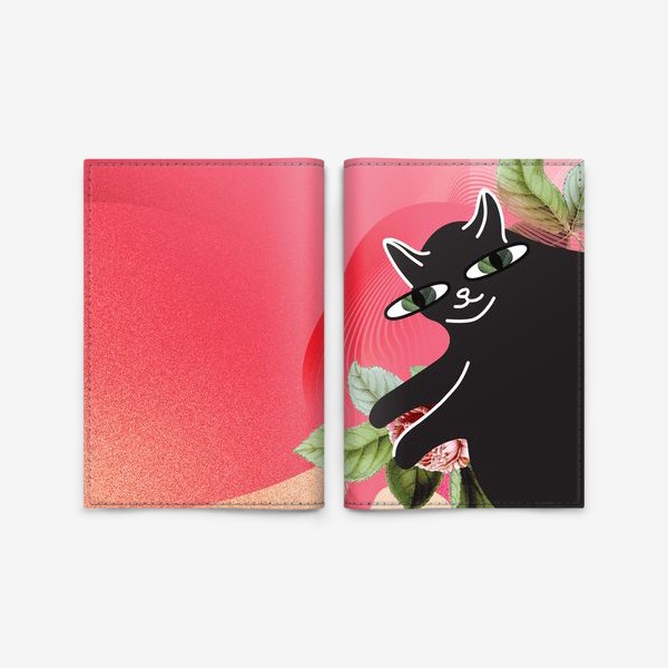 Обложка для паспорта «Сонный котик в саду»