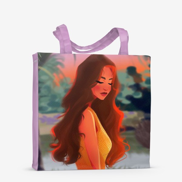 Сумка-шоппер «Мультяшная девушка с рыжими волосами»