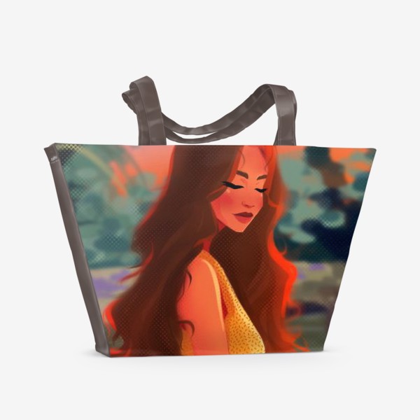 Пляжная сумка &laquo;Мультяшная девушка с рыжими волосами&raquo;