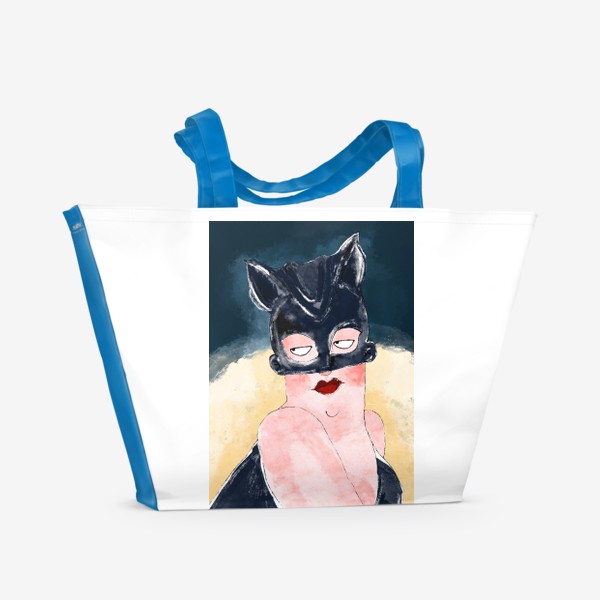 Пляжная сумка &laquo;Женщина кошка стилизация &raquo;