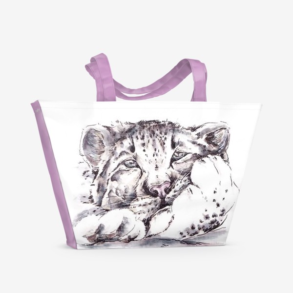 Пляжная сумка «Снежный барс. Кошка»