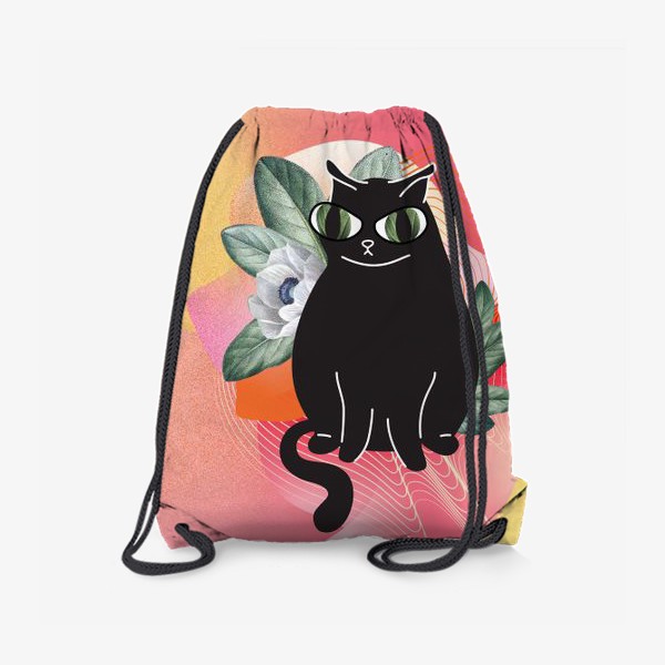 Рюкзак «Озадаченный котик в саду»