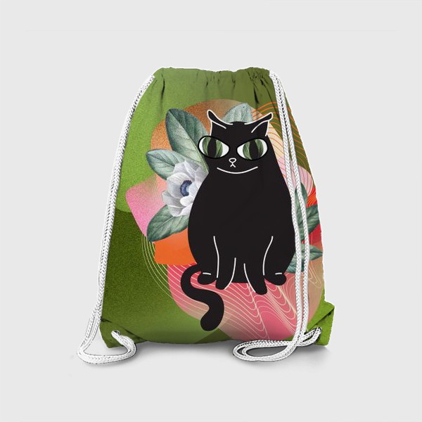 Рюкзак «Озадаченный котик в лесу»