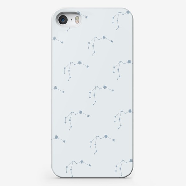 Чехол iPhone «В подарок Водолеям голубой паттерн с созвездием водолея»