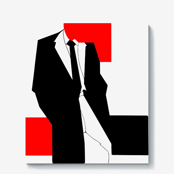 Холст «Мужская фигура в пальто и с галстуком»