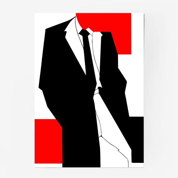 Постер «Мужская фигура в пальто и с галстуком»