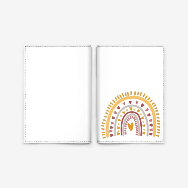 Обложка для паспорта «радуга с желтым сердечком на день святого валентина»