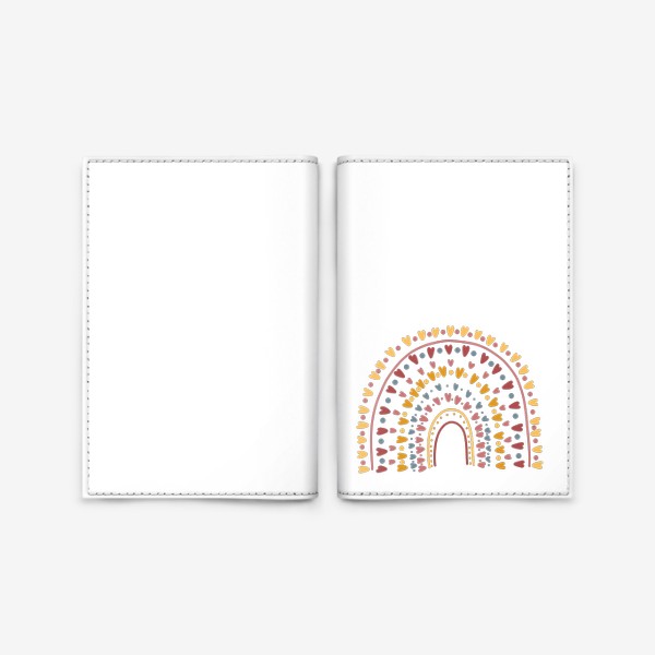 Обложка для паспорта «радуга с сердечками на день святого валентина»