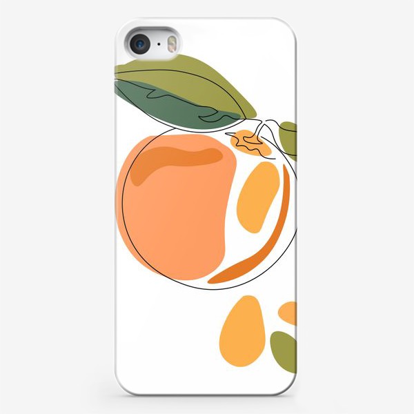 Чехол iPhone &laquo;Принт с апельсином.Минимализм.Абстрактный апельсин.&raquo;