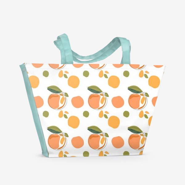 Пляжная сумка «Апельсины.Бесшовный принт.»