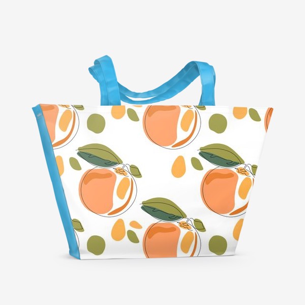 Пляжная сумка &laquo;Апельсины.Бесшовный принт с апельсинами.Минимализм.&raquo;