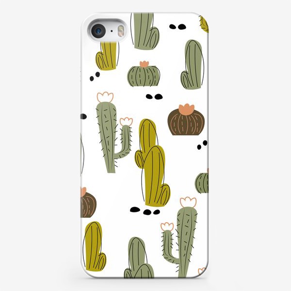 Чехол iPhone «Кактусы.Бесшовный принт с кактусами.Минимализм,абстракция.»