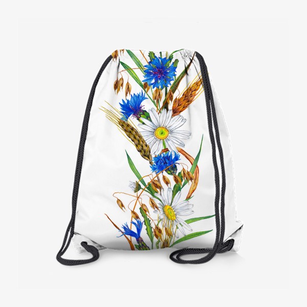 Рюкзак «Полевые цветы и злаки. Ромашка, василёк, пшеница, овес»