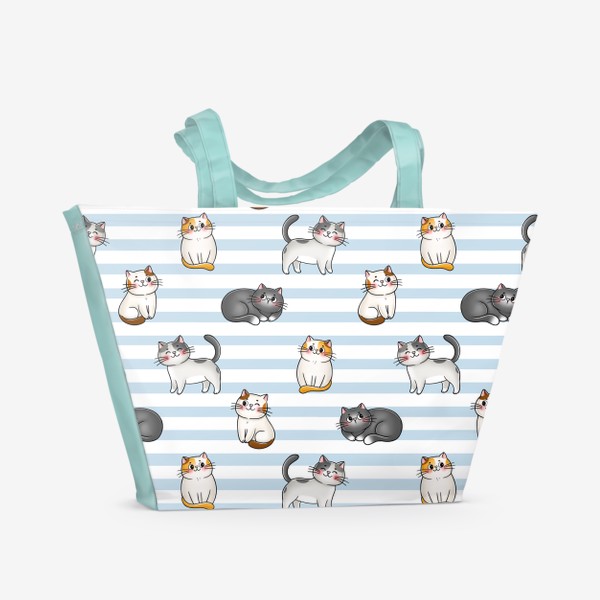 Пляжная сумка «Котики с полоской»