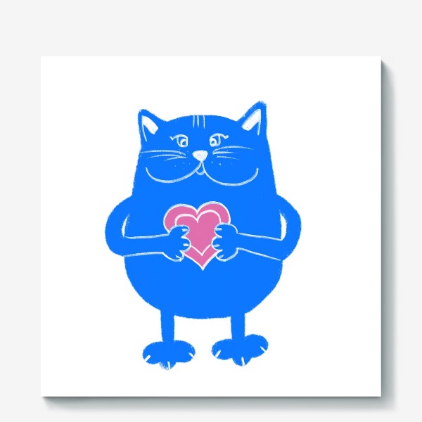 Холст «Кот с сердцем - в подарок на 14 февраля »