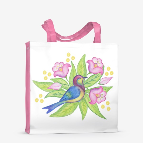 Сумка-шоппер «Синяя птица в цветущем саду»