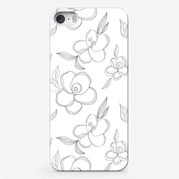 Чехол iPhone «Черно-белые цветы»