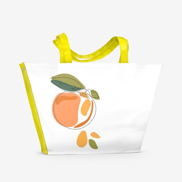Пляжная сумка &laquo;Принт с апельсином.Минимализм.Абстрактный апельсин.&raquo;