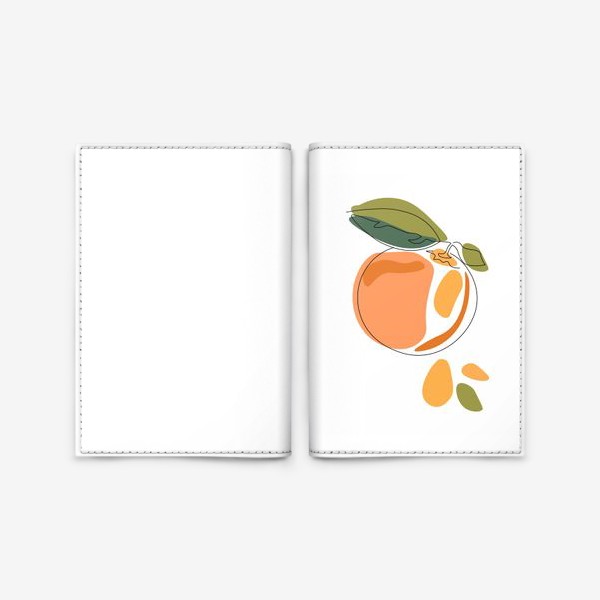 Обложка для паспорта «Принт с апельсином.Минимализм.Абстрактный апельсин.»