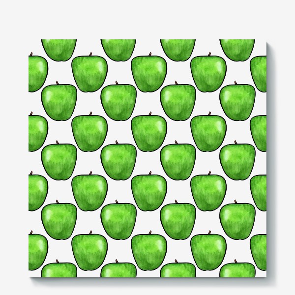 Холст &laquo;Паттерн сочные зелёные яблоки&raquo;