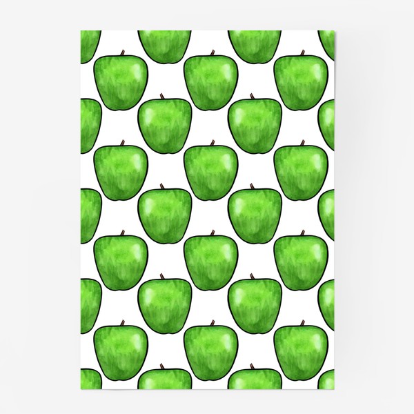 Постер &laquo;Паттерн сочные зелёные яблоки&raquo;
