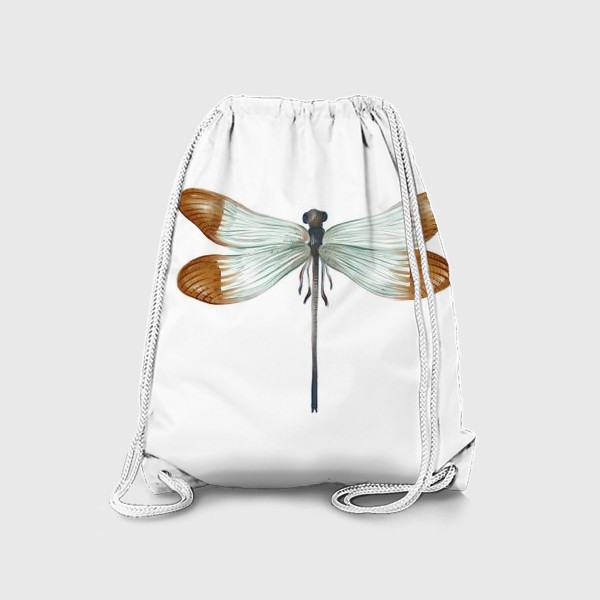 Рюкзак «Акварельная нарисованная вручную яркая иллюстрация с экзотической бабочкой, стрекозой»