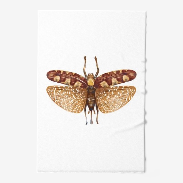 Полотенце &laquo;Акварельная нарисованная вручную яркая иллюстрация с экзотической бабочкой, стрекозой&raquo;