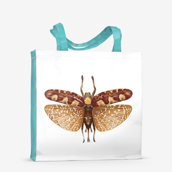 Сумка-шоппер &laquo;Акварельная нарисованная вручную яркая иллюстрация с экзотической бабочкой, стрекозой&raquo;