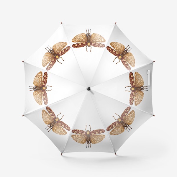 Зонт «Акварельная нарисованная вручную яркая иллюстрация с экзотической бабочкой, стрекозой»