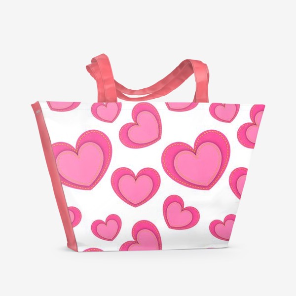 Пляжная сумка «Сердечки - в подарок на на 14 февраля »