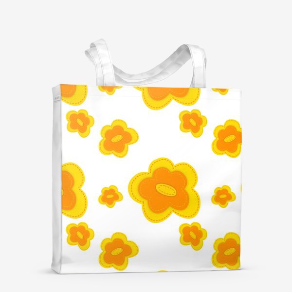 Сумка-шоппер «Оранжевые цветы»