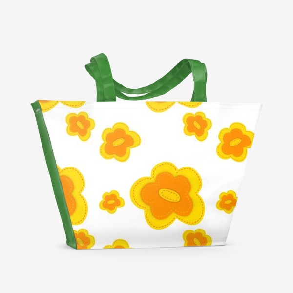 Пляжная сумка «Оранжевые цветы»