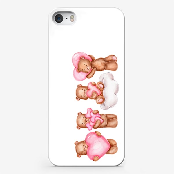 Чехол iPhone «Влюбленные мишки и сердечки»