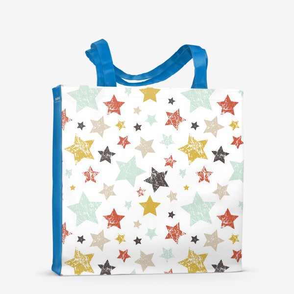 Сумка-шоппер «Разноцветный космос с потёртыми звёздами»